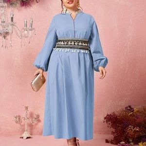 Blue dress with belt